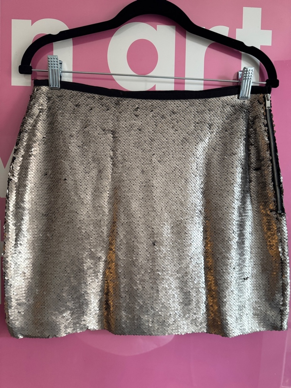 Zara Silver Sequin Mini Skirt